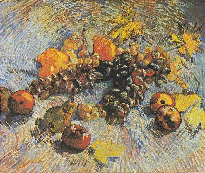 Vincent Van Gogh Still Life with Grapes, apples, lemons and pear oil painting image